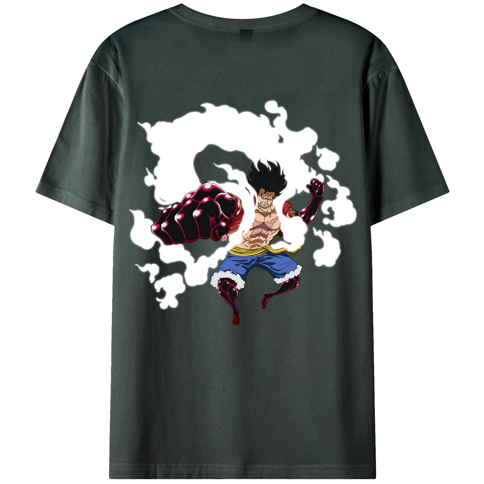 （画像用） ワンピース モンキー・D・ルフィ ONE PIECE Monkey D. Luffy 綿100％ メンズ半袖Tシャツ（バックプリント） 通気性